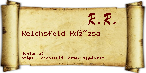 Reichsfeld Rózsa névjegykártya